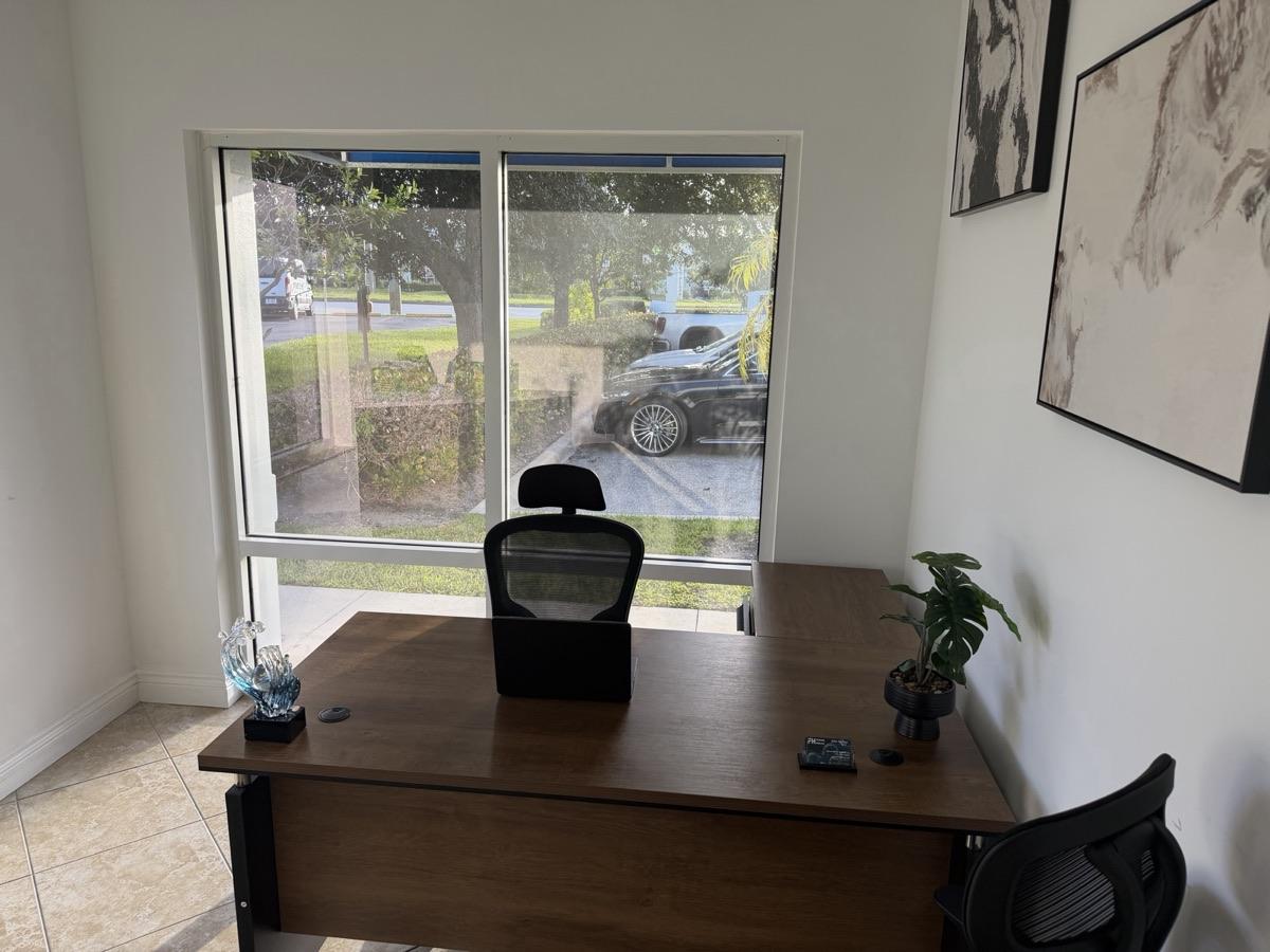 Front office overlooking NW Federal Hwy